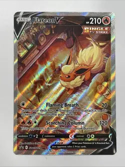 Pokemon Flareon v Sword & Shield SWSH179 Holo Promo Card Near Mint Condition - Image 1