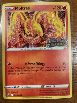 Moltres SWSH185 Sword & Shield Brilliant Stars Promo Pokemon Card NM - Image 1