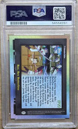 Pokemon Topps EP20 Bye, Bye Butterfree TV Animation Rainbow Foil Blue Logo PSA 6 - Image 2