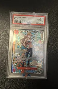 PSA 10 GEM MINT Nami SP OP01-016 OP05 Awakening of the New Era One Piece - Image 1