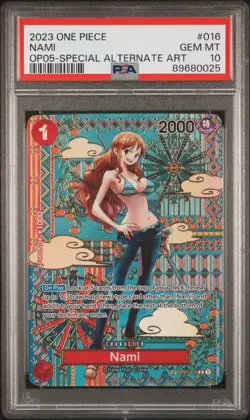 PSA 10 GEM MINT Nami SP OP01-016 OP05 Awakening of the New Era One Piece TCG - Image 1