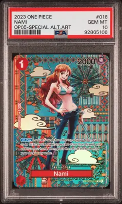 PSA 10 GEM MINT Nami SP OP01-016 OP05 Awakening of the New Era One Piece - Image 1