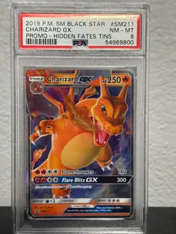 PSA 8 Hidden Fates Tin Promo Charizard GX SM211 2019 Pokemon Sun & Moon SM BSP - Image 1