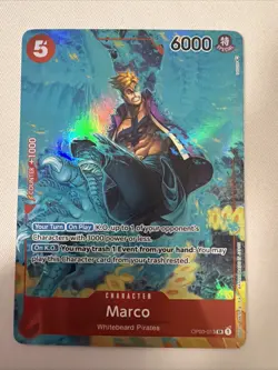Marco One Piece Tcg Alt Art Pillars of Strength OP03-013 English NM/M - Image 1