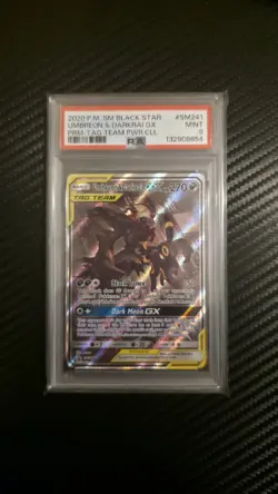 Pokemon TCG, Umbreon & Darkrai GX, SM241, Black Star Promo, PSA 9 - Image 1