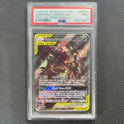 Umbreon & Darkrai GX Tag Team SM241 Pokemon Card PSA 9 Black Star Promo 2020 - Image 4