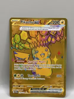 Pokemon TCG Prismatic Evolutions-Pikachu EX Hyper Rare Gold Card. Mint 179/131 - Image 1