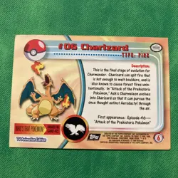 2000 Topps Pokemon TV Animation Edition #6 Charizard Series 1 - Image 2
