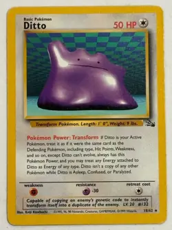Ditto 18/62 - NON-HOLO RARE - Fossil - VINTAGE WOTC POKEMON CARD - LP - Image 1