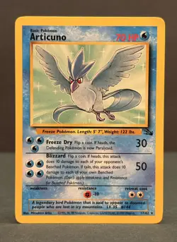 Pokemon Fossil Articuno Non Holo - Lightly Played LP - Original Vintage 17/62 - Image 2