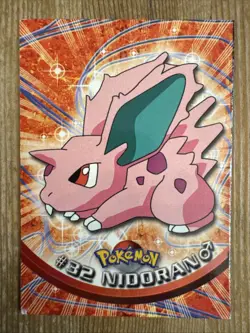 Nidoran #32 Topps Series 1 TV Animation Edition Black Label 1999 Pokemon TCG MP - Image 1