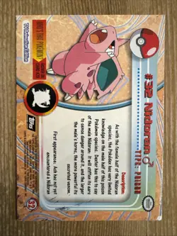 Nidoran #32 Topps Series 1 TV Animation Edition Black Label 1999 Pokemon TCG MP - Image 2