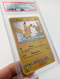Pokemon TCG PSA 9 Mint Pikachu M162 2019 SM Black Star Promo Pikachu & Mimikyu - Image 2