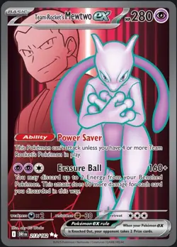 Pokemon TCG Team Rocket's Mewtwo ex 213/182 Sv10: Destined Rivals Holo - Image 1