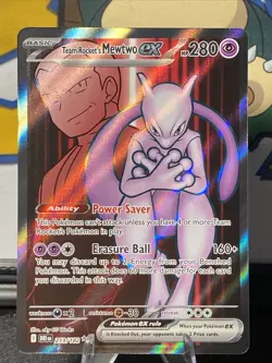 Team Rocket's Mewtwo ex 213/182 Pokemon TCG Sv10 Destined Rivals Ultra Rare Holo - Image 1