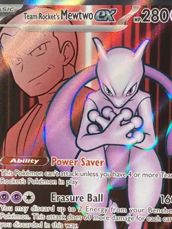 Team Rocket's Mewtwo ex 213/182 Pokemon TCG Sv10 Destined Rivals Ultra Rare Holo - Image 3