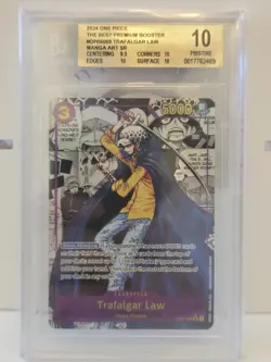 💎 One Piece CCG Trafalgar Law PRB01 Manga Alt Art OP05-069 BGS 10 Pristine - Image 1
