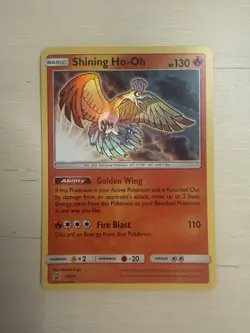 2017 Pokemon TCG Shining Legends Black Star Promo Card #SM70 Shining Ho-Oh Holo - Image 1