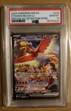 PSA 10 Ethan's Ho-oh ex SIR Pokemon TCG 230/182 Destined Rivals PSA 10 - Image 1
