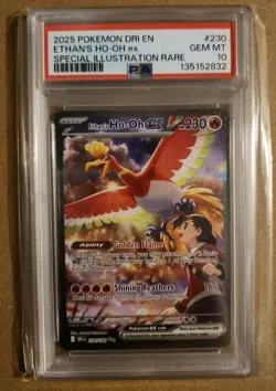 PSA 10 Ethan's Ho-oh ex SIR Pokemon TCG 230/182 Destined Rivals PSA 10 - Image 2