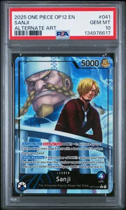 2025 ONE PIECE OP12-LEGACY OF THE MASTER ALTERNATE ART #041 SANJI PSA 10 - Image 1