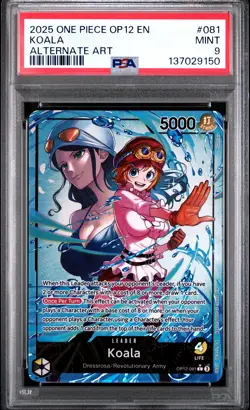 2025 ONE PIECE OP12-LEGACY OF THE MASTER ALTERNATE ART #081 KOALA PSA 9 - Image 1