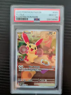 Plusle Paradox Rift Holo Illustration Rare Pokemon TCG Card 193/182 PSA 10 - Image 1