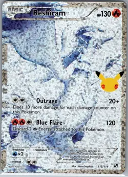 Reshiram 113/114 Celebrations: Classic Collection - Pokemon Card - NM - Image 1