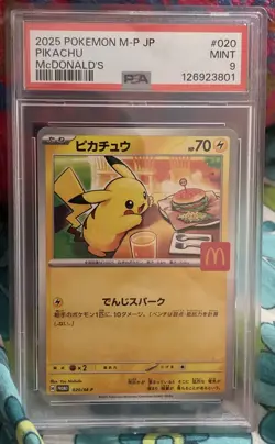 PSA 9 Pikachu 020/M-P McDonald's Happy Set Promo 2025 Pokemon Card Japanese - Image 1