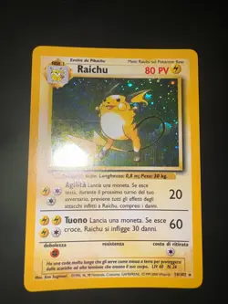 BGS 9 Carta Pokemon Raichu 14/102 Holo ITA Set Base Near Mint+ - Image 2