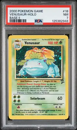2000 POKEMON GAME BASE II #18 VENUSAUR-HOLO PSA 7 - Image 1