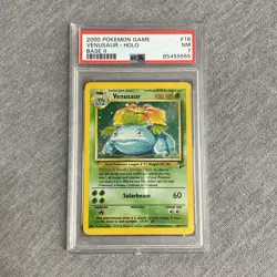 2000 Pokemon Game #18 Venusaur-Holo Base II PSA 7 NM 18/130 - Image 1