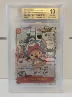 💎One Piece CCG Tony Tony.Chopper PRB01 Manga Alt Art Gold +1000 EB01-006 BGS 10 - Image 1