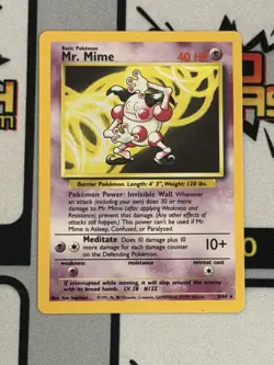 1999 Pokemon Mr. Mime 6/64 Holo No Symbol ERROR*Lightly Played - Image 1