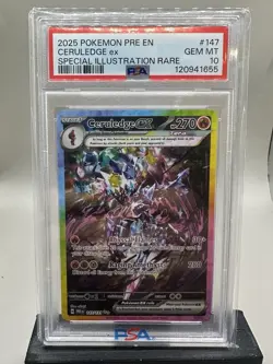 2025 POKEMON PRISMATIC EVOLUTIONS SPECIAL ILLUSTRATION RARE CERULEDGE EX PSA 10 - Image 1
