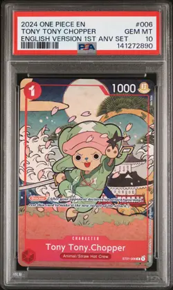 2024 ONE PIECE ENGLISH VERSION 1ST ANV SET #006 TONY TONY CHOPPER PSA 10 - Image 1