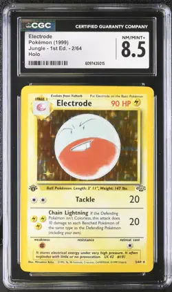 Electrode 1999 Pokemon Jungle 1st Edition #2/64 Holo CGC 8.5 NM-MT+ - Image 1