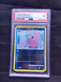 Pokemon Cards: Great Encounters Reverse Holo: Luvdisc 77/106 PSA 9 - Image 1