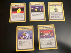 Lot of *5* Pokemon TCG Base Set Trainer Cards: #72,74,77,78,79 LP - Image 1