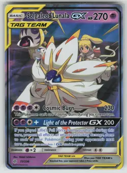 Pokemon Solgaleo & Lunala GX Ultra Rare SM - Cosmic Eclipse 75/236 NM - Image 1