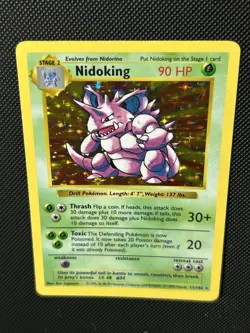 Nidoking 011/102 Base Set (Shadowless) Holo FLAWLESS HOLO FOIL Near Mint WOTC - Image 4