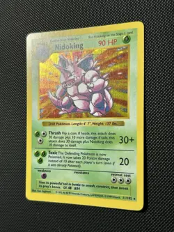 Nidoking 011/102 Base Set (Shadowless) Holo FLAWLESS HOLO FOIL Near Mint WOTC - Image 5