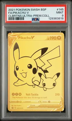 2021 Pokemon Celebrations Black Star Promo Pikachu V PSA 9 Mint #145 - Image 2