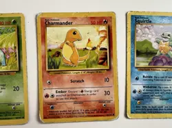 Pokemon TCG Base Set 1999 Bulbasaur 44 Charmander 46 Squirtle 63 Played as Shown - Image 3