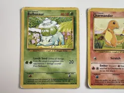 Pokemon TCG Base Set 1999 Bulbasaur 44 Charmander 46 Squirtle 63 Played as Shown - Image 4