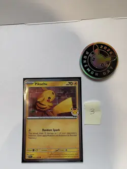 2026 Pikachu 051/162 Pokemon Day 30th Anniversary Stamped Promo TCG W coin - Image 1