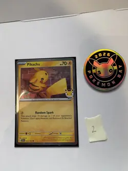 2026 Pikachu 051/162 Pokemon Day 30th Anniversary Stamped Promo TCG W coin - Image 1