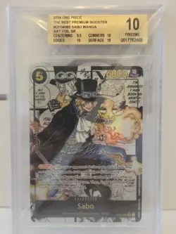 💎 One Piece CCG Sabo PRB01 Manga Alt Art OP04-083 BGS 10 Pristine - Image 1