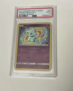 2017 POKEMON SUN & MOON SHINING LEGENDS #40 SHINING MEW-HOLO PSA 9 New 9 Cert - Image 2