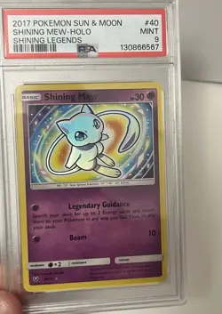 2017 POKEMON SUN & MOON SHINING LEGENDS #40 SHINING MEW-HOLO PSA 9 New 9 Cert - Image 4